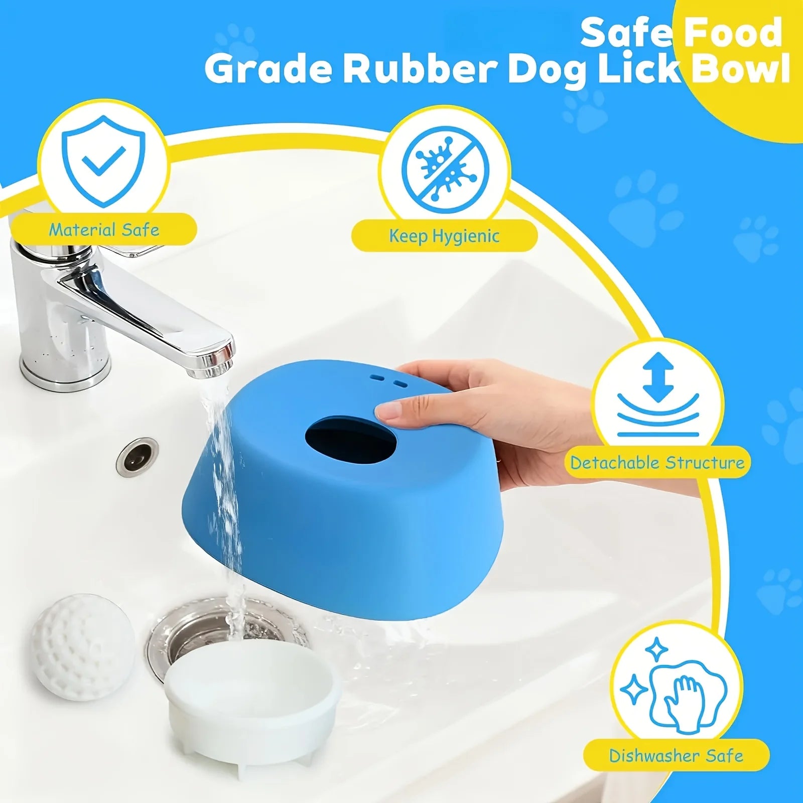 Liquid Slow Dog Bowls Anti-Slip Ball-Shaped Bone Soup Dog Licking Bowl Licking Bowl for Healthy Eating Non-Slip and Anti-Chokin